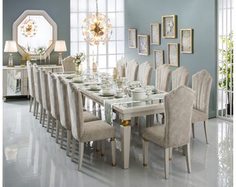 AKRISI DINING TABLE SET 14 CHAIRS