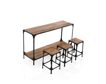 PLACEBO HIGH COUNTER TABLE SET 3 STOOLS