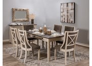 BOLANBURG DINING TABLE SET 6 CHAIRS BACK UPHOLSTRED