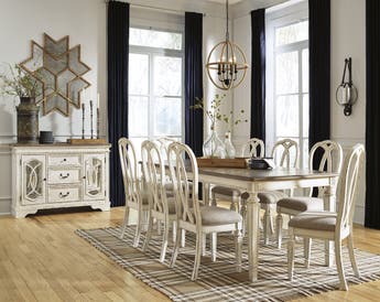 REALYN DINING TABLE SET 8 CHAIRS + BUFFET