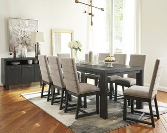 BELLVERN DINING TABLE SET 8 CHAIRS + SIDE BOARD