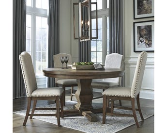 JOHNELLE DINING TABLE SET 6 CHAIRS